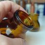 488 - Set of 2 Vintage Brown Amber Glass Cork Top Collectible Decorative Bovril Bottles Image 5