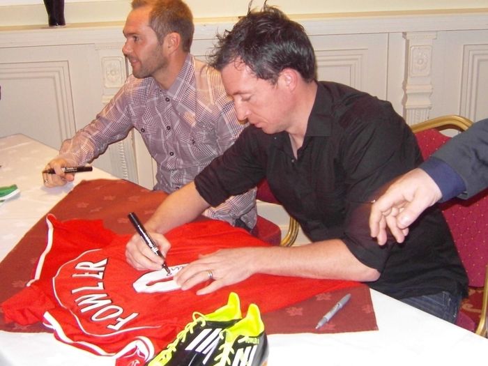 Liverpool legend Robbie Fowler signed boot