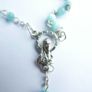 Vintage Rosary with Blue Crystal Beads length 15" Image 7