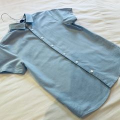 Boys gorgeous light blue short sleeve slim fit shirt 11 12