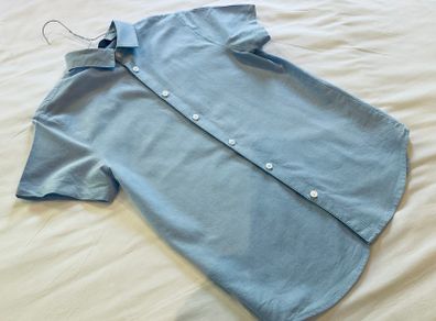 Boys gorgeous light blue short sleeve slim fit shirt 11 12