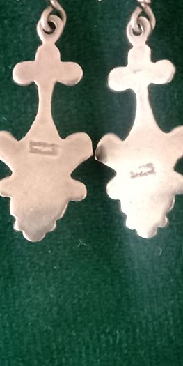925 Vintage sterling silver quartz drop earrings