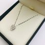 9ct White Gold Diamond Pendant & Chain Image 3