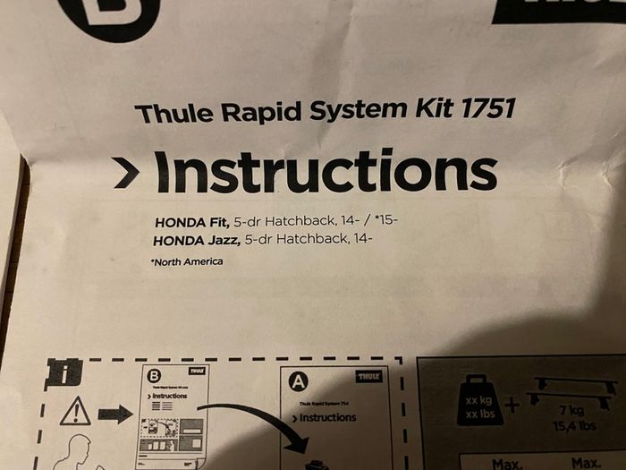 Premium Thule SquareBar Evo  Roof Rack Set - Rapid System 754 | Kit 1751 | Full Box