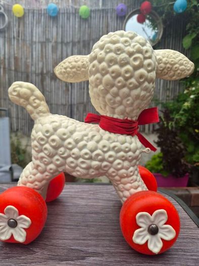 tara toys pull along lamb toy