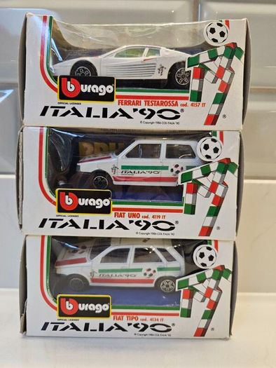 Italia 90 Ferrari Testarossa 308 GTB Fiat Uno Tipo Bburago Model Cars 1/43 1/24 and 1/18 Scale