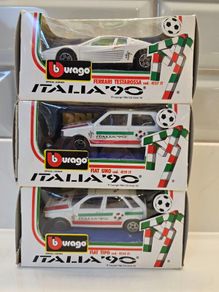 Italia 90 Ferrari Testarossa Fiat Uno Tipo Model Cars Bburago Burago World Cup 1990