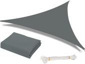 Sun Shade Sail Waterproof Outdoor Garden Patio Party Sunscreen Awning 2x2x2m Triangle Canopy 98% UV Block with Free Rope, Grey