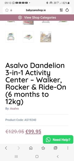 Baby activity centre walker and rocker