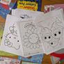 Various Colouring books & big bundle of lose sheets Image 4