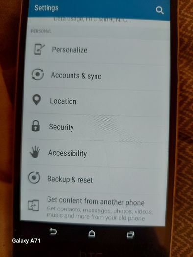 HTC One-M8, 1.8GB Ram, 16GB HDD, O2 network I think, working fine, Does show wear