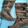 new warm knee wedge heel boots tag attached Image 2