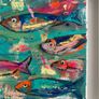 Framed Original Abstract Painting of Fish Original Gift Image 9