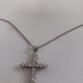 Silver cross and chain Image 3