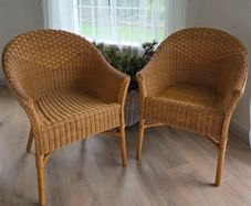 Two Armchairs Rattan Wicker