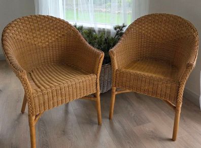 Two Armchairs Rattan Wicker