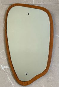 Vintage Danish Amoeba style wall mirror c1960