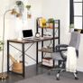 Rustic Brown Office Desk With Shelving Image 3