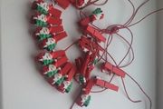 Christmas card clothes peg line holder