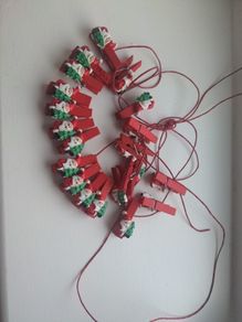Christmas card clothes peg line holder