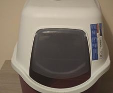 cat litter box with flap
