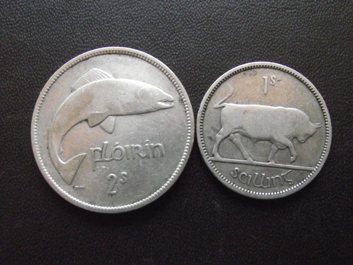 1941 Irish Republic. Set of 3 Silver Coins: Half Crown&Florin&Shilling