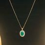 9ct Yellow Gold Agate Pendant & Chain Image 9