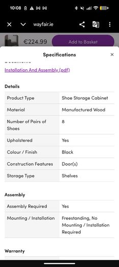 Shoe cabinet