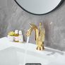 Gold Bathroom Faucet Bathroom Mixer Tap Basin Mixer Tap Bathroom Golden Animal Swan Tap Image 7