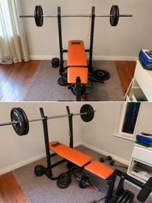 Pro Power bench press + additional bar and weights