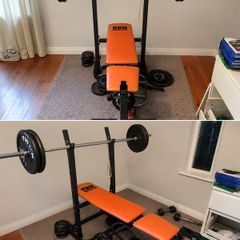 Pro Power bench press + additional bar and weights