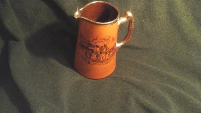 Vintage pitcher Charles Dickens,Mr Pickwick arrives at muggleton scene