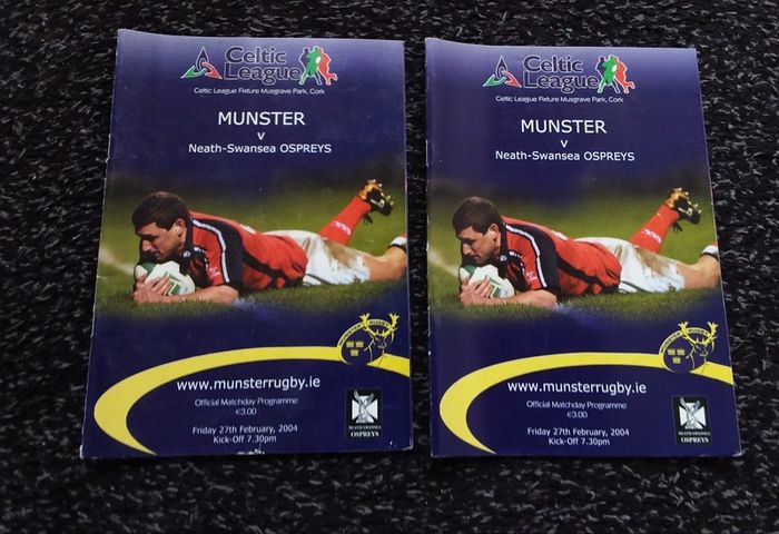 Munster Rugby Programmes - Individually Priced