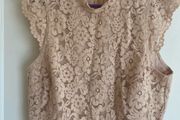 H&amp;M peach/nude cropped lace top