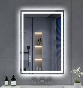 700x500mm, LED-Bathroom-Mirror with Defogging Mat, 3000K-6500K, Dimmable, Memory, HD Tempered Glass, IP44 Waterproof, HorizontalVertical