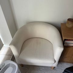 cream armchair