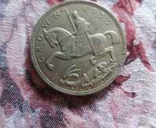 1935 UK Silver Crown Coin