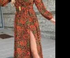 dress Bnwt wrap effect midi dress JS Millennium dress khaki & orange animal print