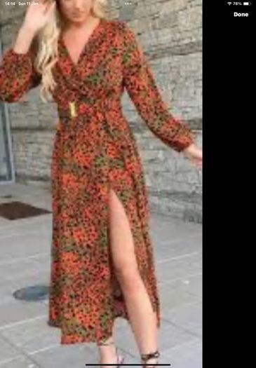dress Bnwt wrap effect midi dress JS Millennium dress khaki & orange animal print
