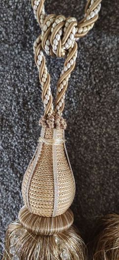 4 Extra Large Heavy Luxury Beaded Gold Curtain Tassel Tiebacks