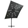 Cantilever Umbrella with Pole and LED Lights Anthracite 250 cm Image 5