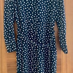 Paul Costelloe Navy Polka Dot Dress