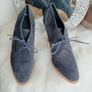 Brand New Authentic Balenciaga Lace up navy suede ankle boots size 7 Image 3