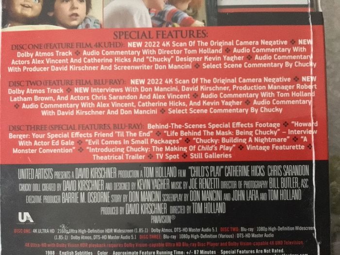 Childs Play 1-3 .4K UHD Set Collectors Editions Dolby Vision Dolby Atmos