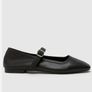 Black leather ballerina flat shoes size 38 Image 2