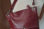 Stunning Designer Laura DiMaggio Maroon Italian Leather Bag