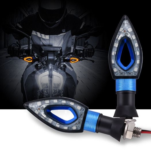 2x 12V BLUE Motorcycle Indicators Turn Signal Light