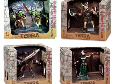 Terra by Battat Fantasy Vintage American Fighting Figures Characters Play Set of 4
