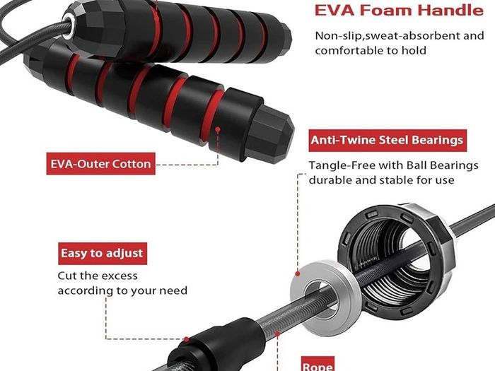 NEW SALE | Jumping Rope Adjustable For Men Women Kids - Jump Rope For Exercise Fat burning Workout Home or Gym personal Training Rope