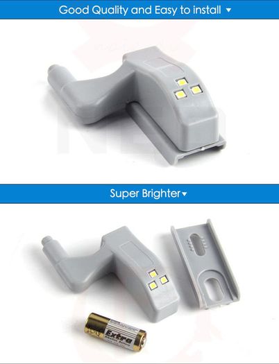 Universal Cabinet Cupboard Close Wardrobe Inner Hinge LED Sensor Light System